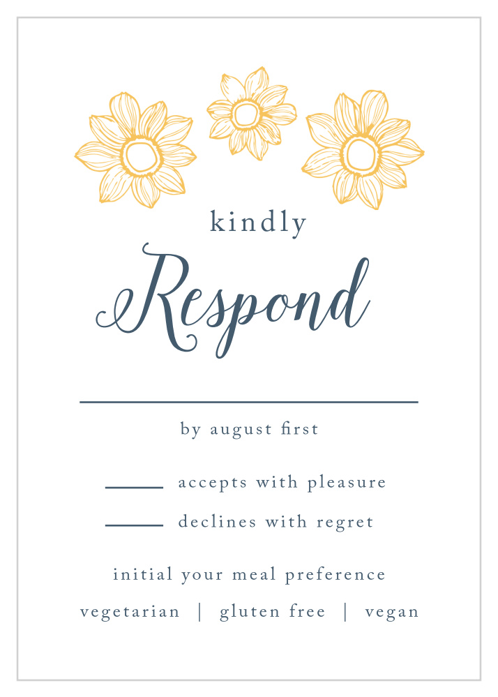 Sunflower Nuptials Response Cards