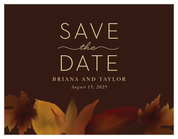 Give your guests the advance notice they need with our Fall Leaves Save-the-Date Magnets.
