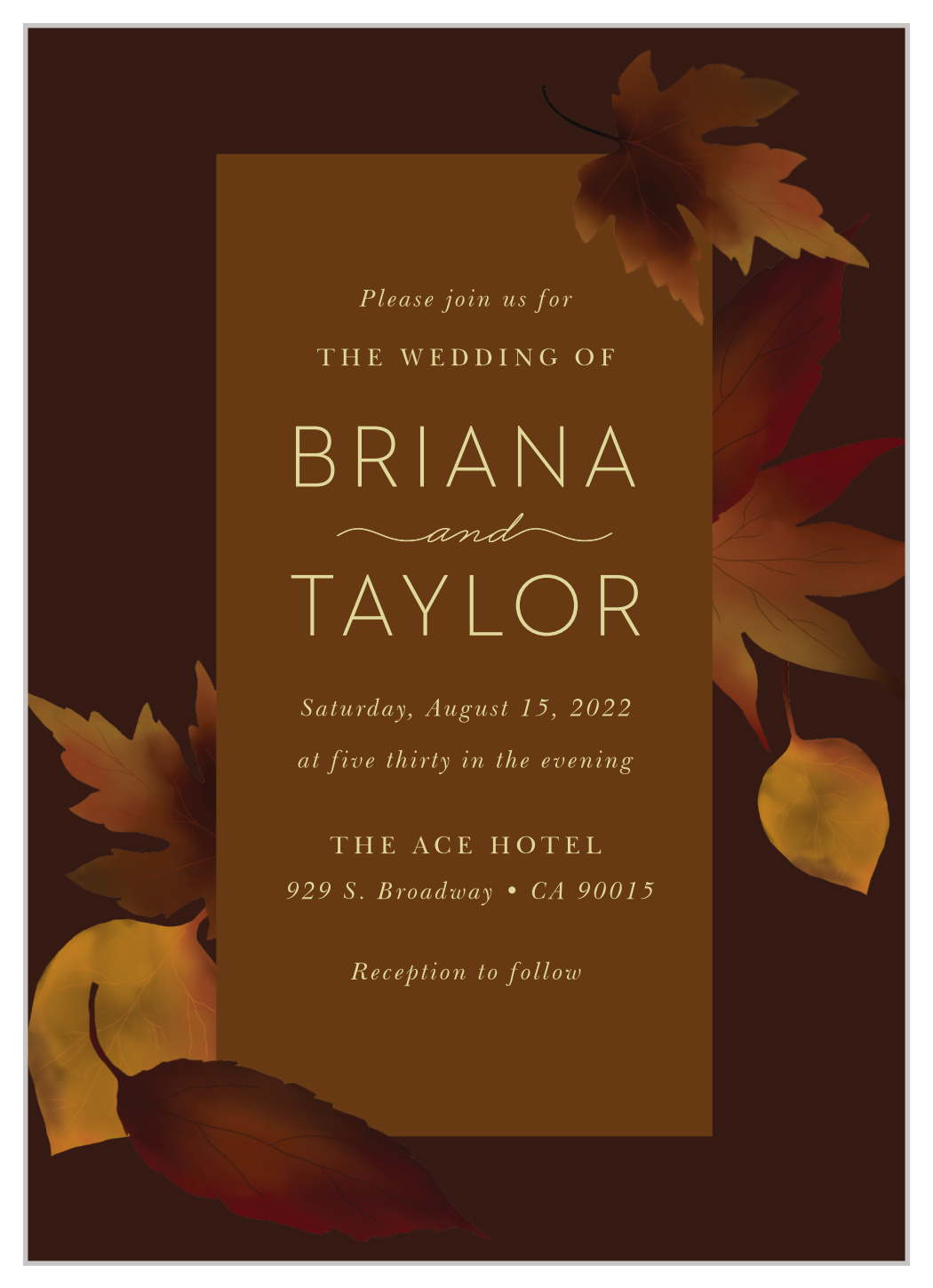 Fall Leaves Wedding Invitations