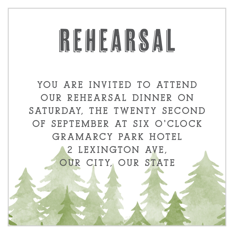 Woodsy Mountain Rehearsal Cards