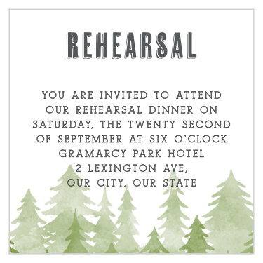 Our Woodsy Mountain Rehearsal Cards have a relaxing, rustic feeling to them.