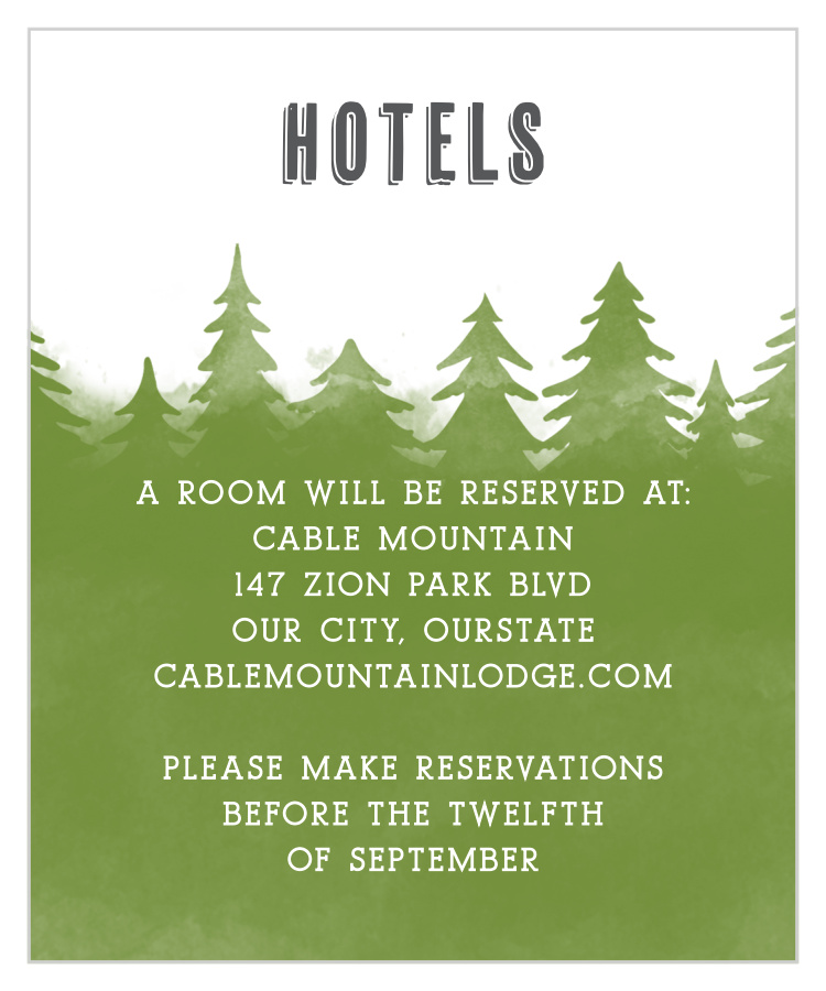 Woodsy Mountain Accommodation Cards