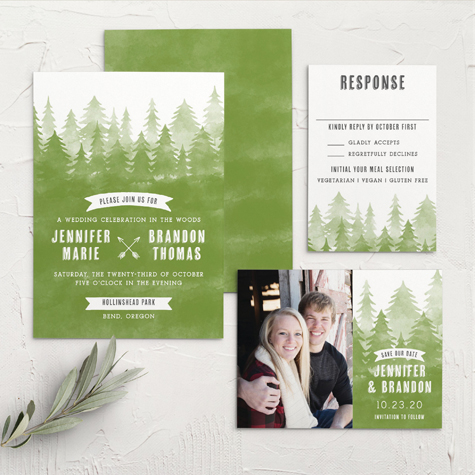 Woodsy Mountain Wedding Invitations