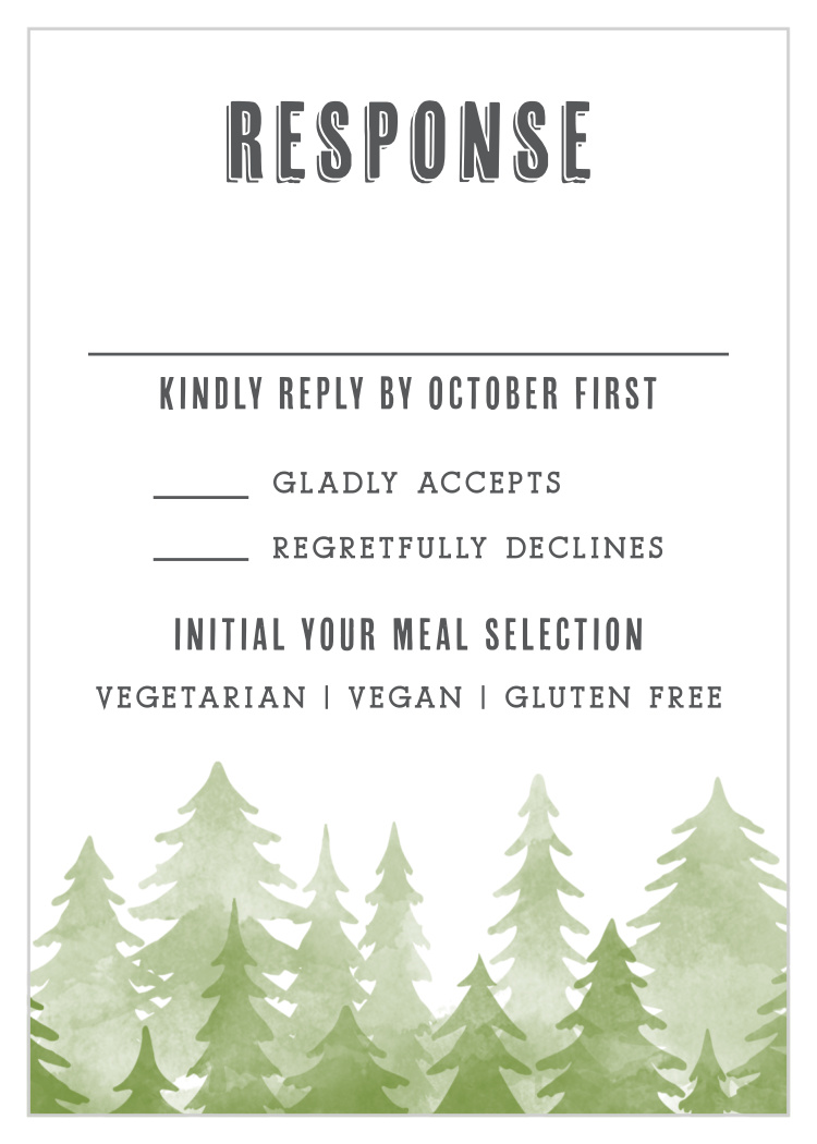 Woodsy Mountain Response Cards