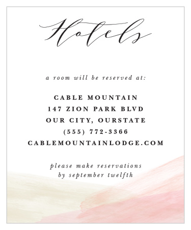 If you reserve a block of hotel rooms for your guests, let them know where to go with our Paint Overlay Accommodation Cards! 