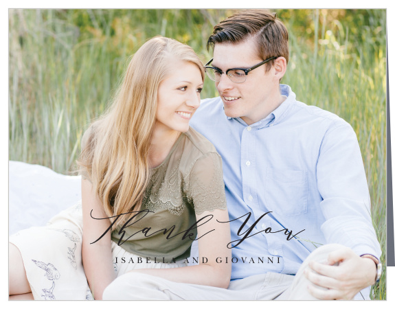 No view is more breathtaking than the one of you and your betrothed on the Tuscany Vineyard Wedding Thank You Cards.