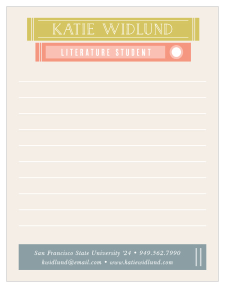 Our Library Books Business Stationery allows you to write letters or notes all while you promote your services!