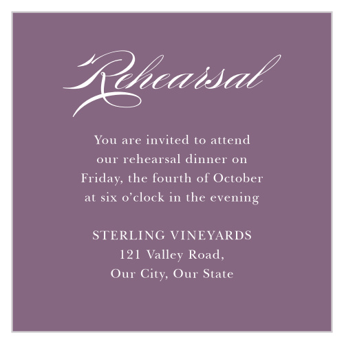 Our Blooming Frame Rehearsal Cards feature a vibrant and relaxing lilac color as the background.