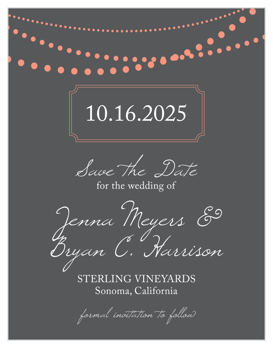 String Lights Save the Date Cards