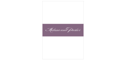 The Blooming Frame Wedding Belly Bands spell out your names in elegant calligraphy across the length of the band.