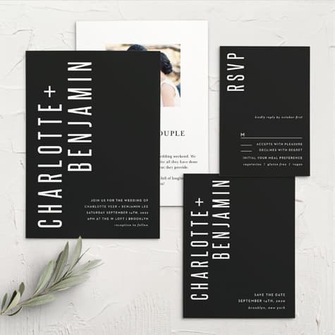 Minimal Print Wedding Invitations