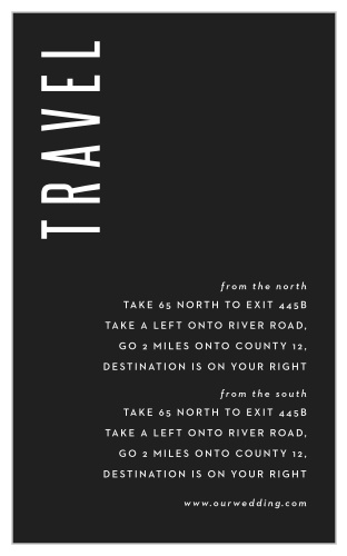 Guide your guests to your venue with our Minimal Print Direction Cards.