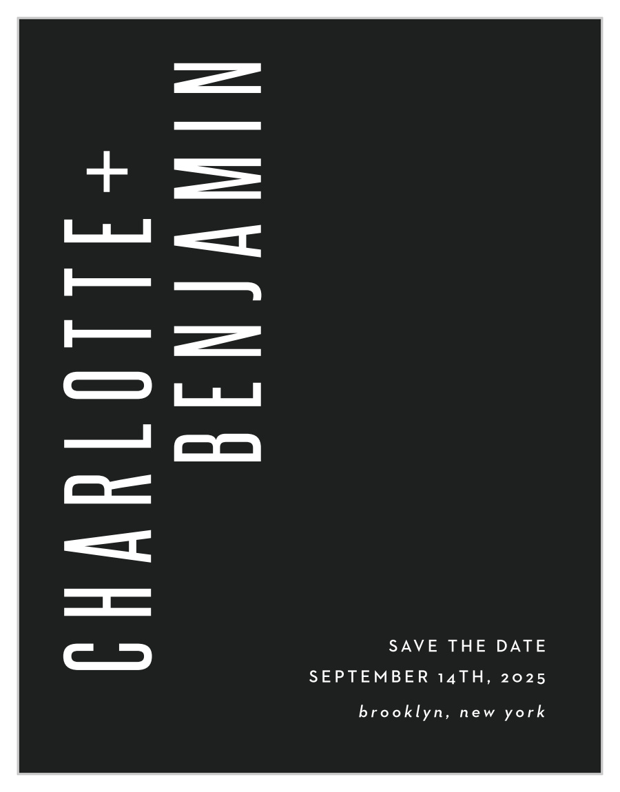 Minimal Print Save the Date Cards