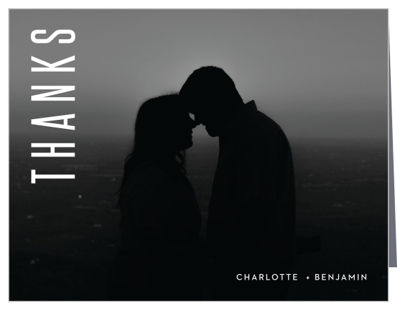 Send a thank you to those who deserve it most with our Minimal Print Wedding Thank You Cards.
