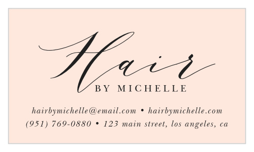 Represent your company and your skill with our modern and chic Hair Script Business Cards.
