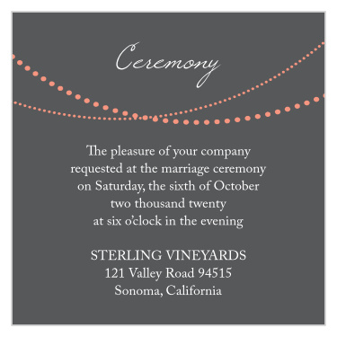 Invite your guests to your ceremony with this ceremony card.