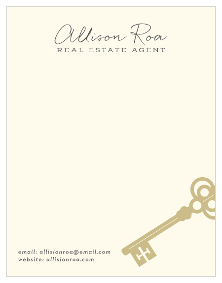 Add on the perfect handwritten note to your clients with our Ornate Key Business Stationeries.