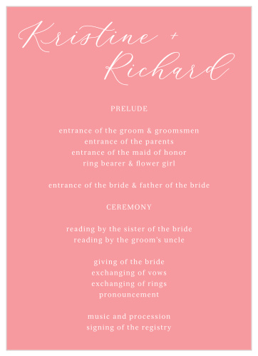 Our Sweet Blossoms Wedding Programs are simple but very beautiful! 