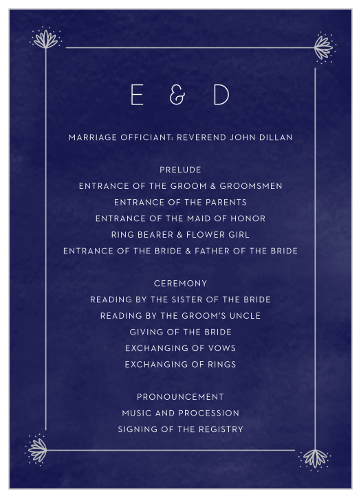 Our Classic Texture Wedding Programs are a perfectly gorgeous way to make your wedding a memorable experience.