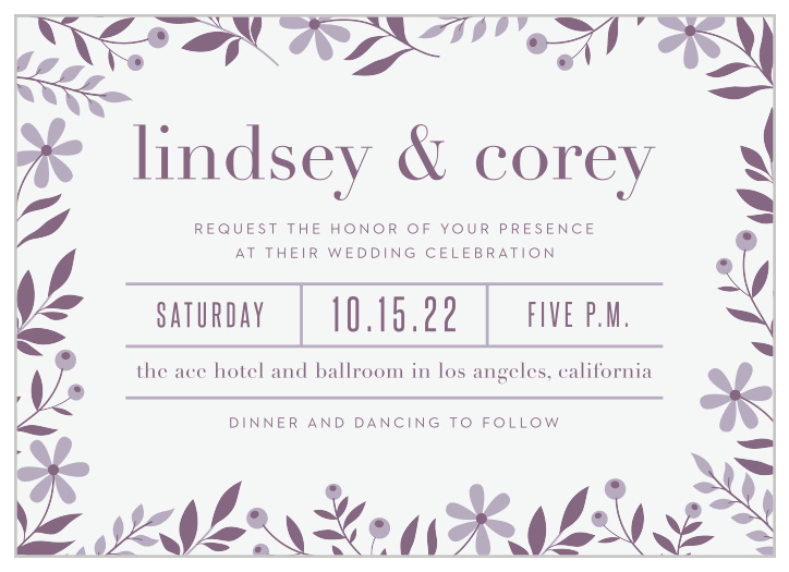 Our Monochromatic Mauve Wedding Invitations are very chic and refined!