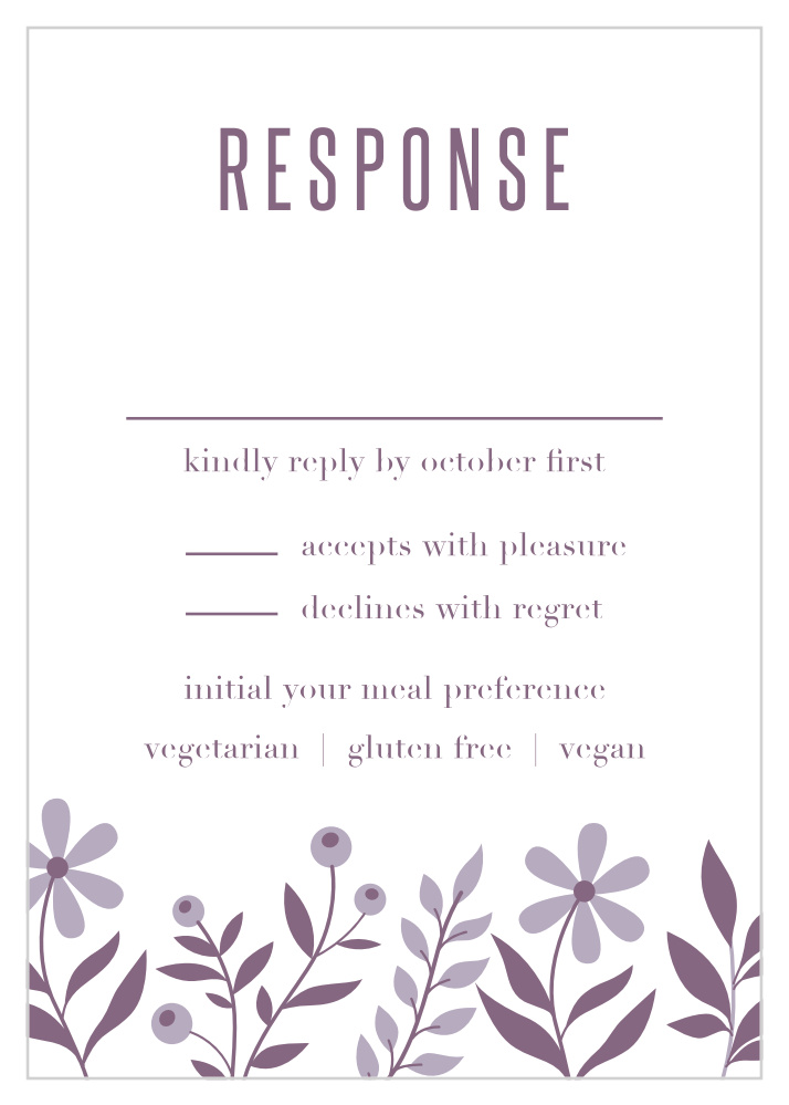 Monochromatic Mauve Response Cards