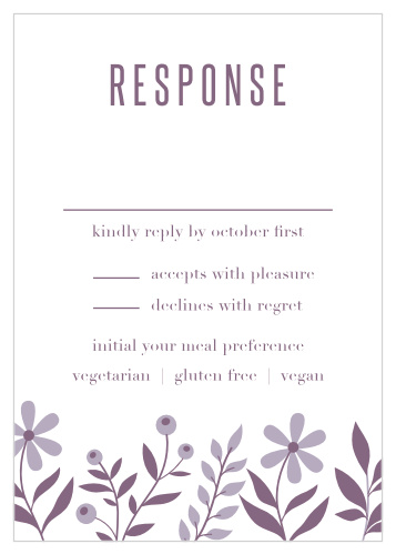 Monochromatic Mauve Response Cards