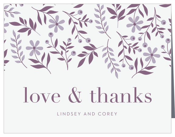 Extend your love and gratitude with our Monochromatic Mauve Wedding Thank You Cards!  