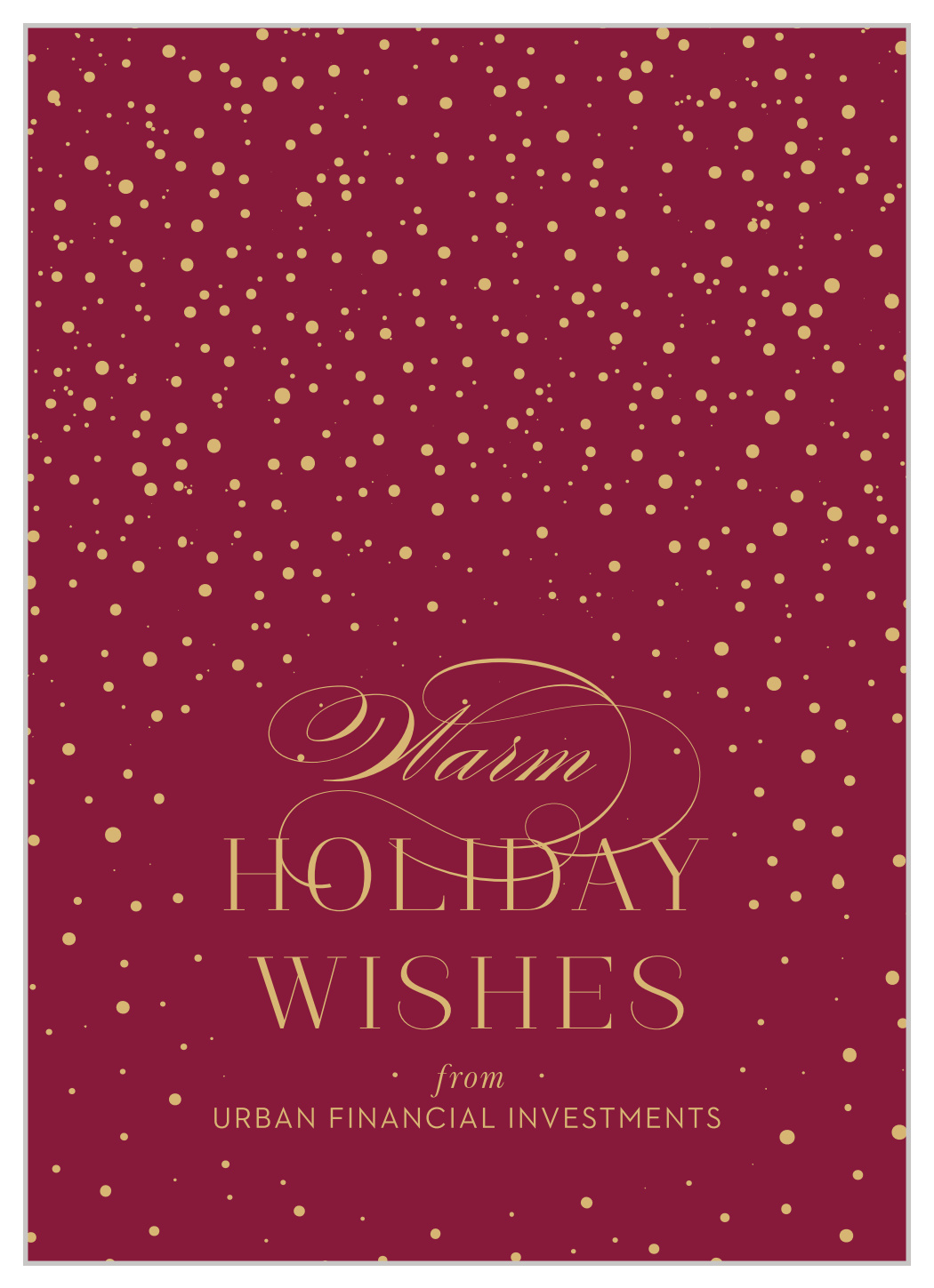 Snowfall Confetti Corporate Holiday Cards