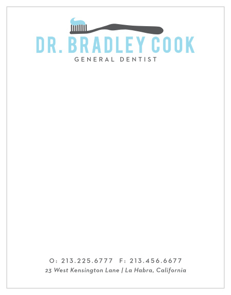 Our Dental Toothbrush Business Stationery is the perfect way for you to write letters and notes at work.