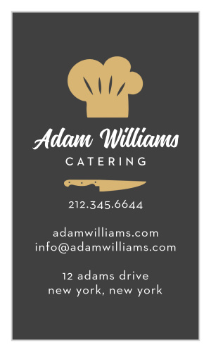 Represent yourself and your business with the beautiful design of our Catering Hat Business Cards.