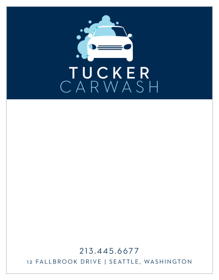 Our Car Wash Business Stationery is the perfect way to promote your business while you're writing letters or taking notes!