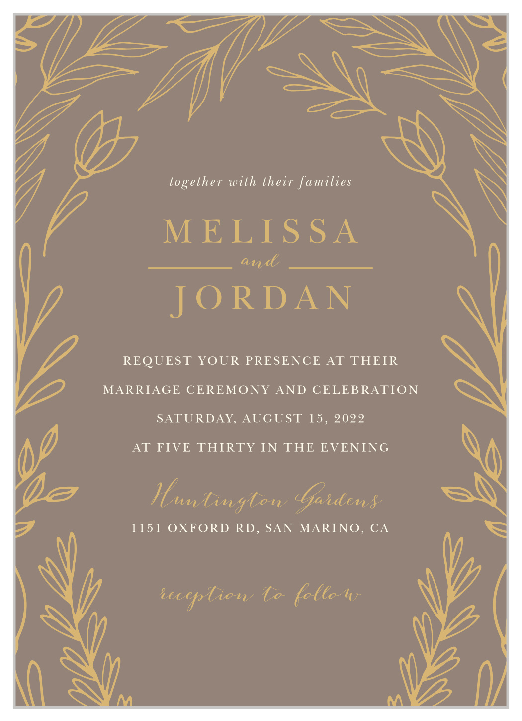 Foliage Arch Wedding Invitations