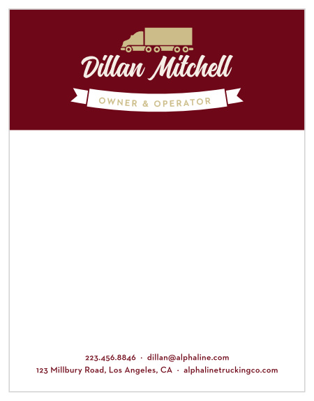 Turn every piece of correspondence into something as professional as your reputation with our Trucking Company Business Stationery.