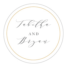 Our Grape Peonies Wedding Stickers feature your names printed in an elegant, grey calligraphy right in the center.