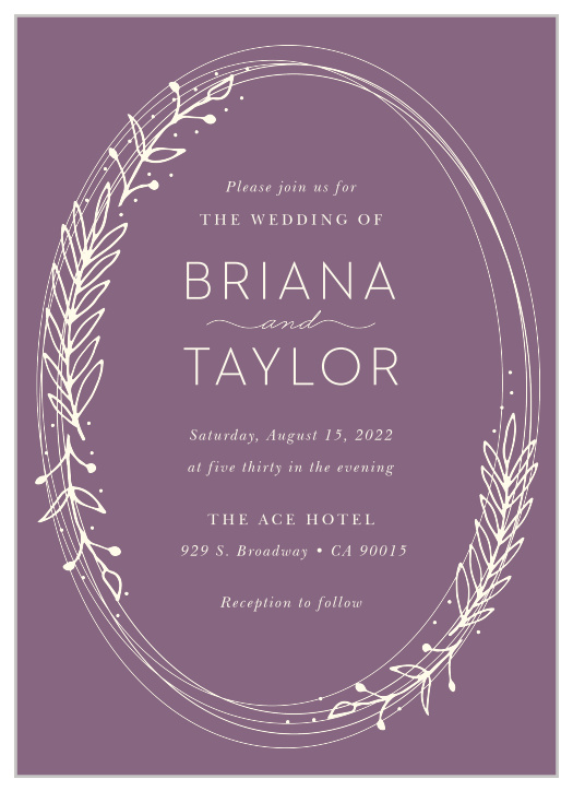 Surround yourself with your friends and family on your wedding day with our Gilded Wreath Wedding Invitations.