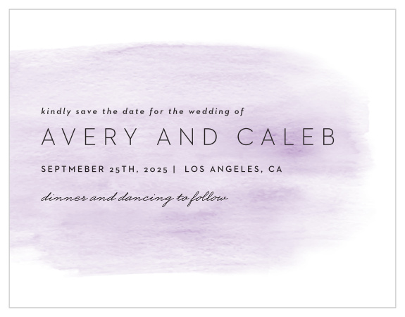 Be sure that everyone you love gets your wedding day marked away in their calendars with our Simple Brushstroke Save-the-Date Cards!