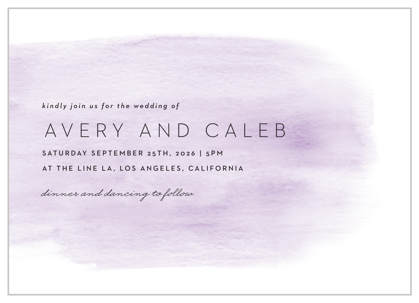 Simple Brushstroke Wedding Invitations