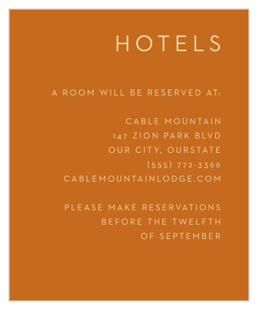 The Desert Dreams Accommodation Cards are a simple and easy way for you to help your guests find a great place to stay when they come to town for your wedding.