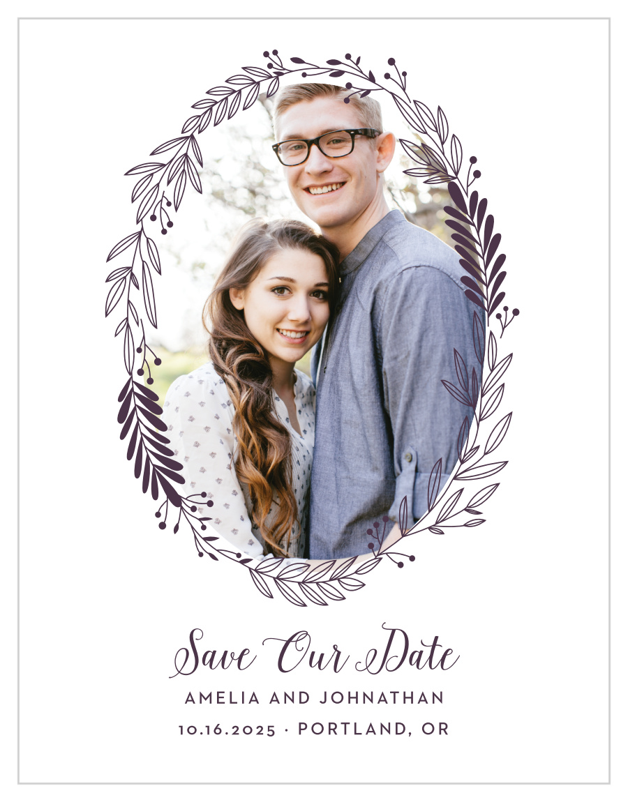 Wreath of Love Save the Date Cards