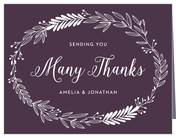 Our Wreath of Love Wedding Thank You Cards are the perfect way to express gratitude to all the friends and family who made it to your wedding! 