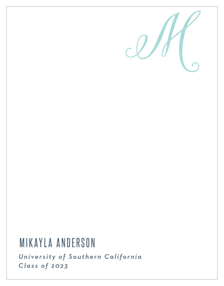 The perfect addition to your handwritten notes to potential employers is by utilizing our Scripted Studies Business Stationery.