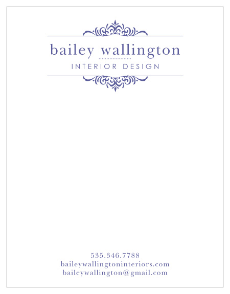 Our Interior Sconce Business Stationery offers picturesque elegance in its amethyst and white design. Your name, title, and professional details are written in neat typography against the classic white background, ensuring that your every written word is easy to read.