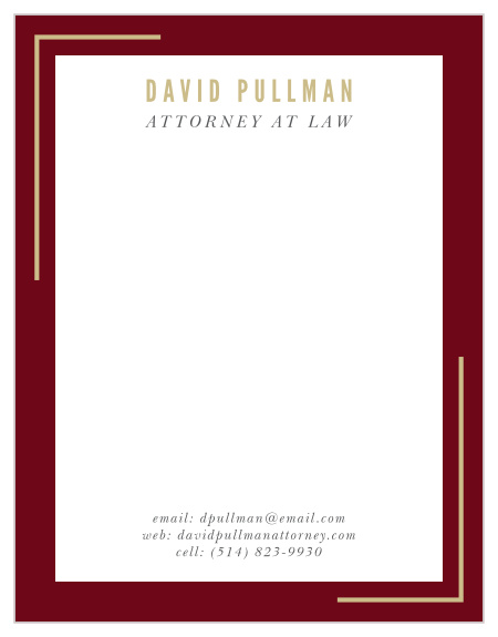 Stay organized while promoting your business with our Legal Framework Stationery!