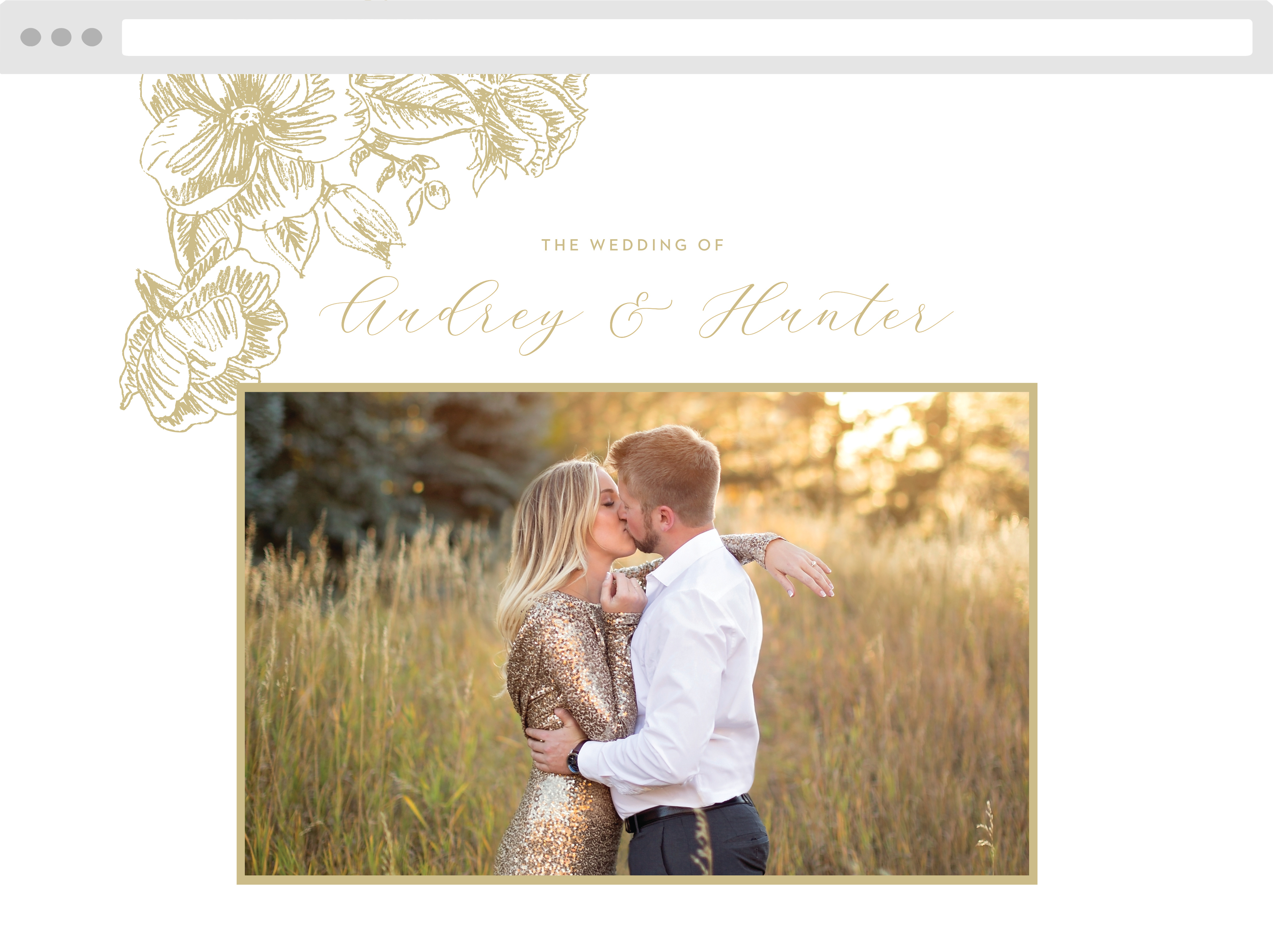 Golden Wildflowers Wedding Website