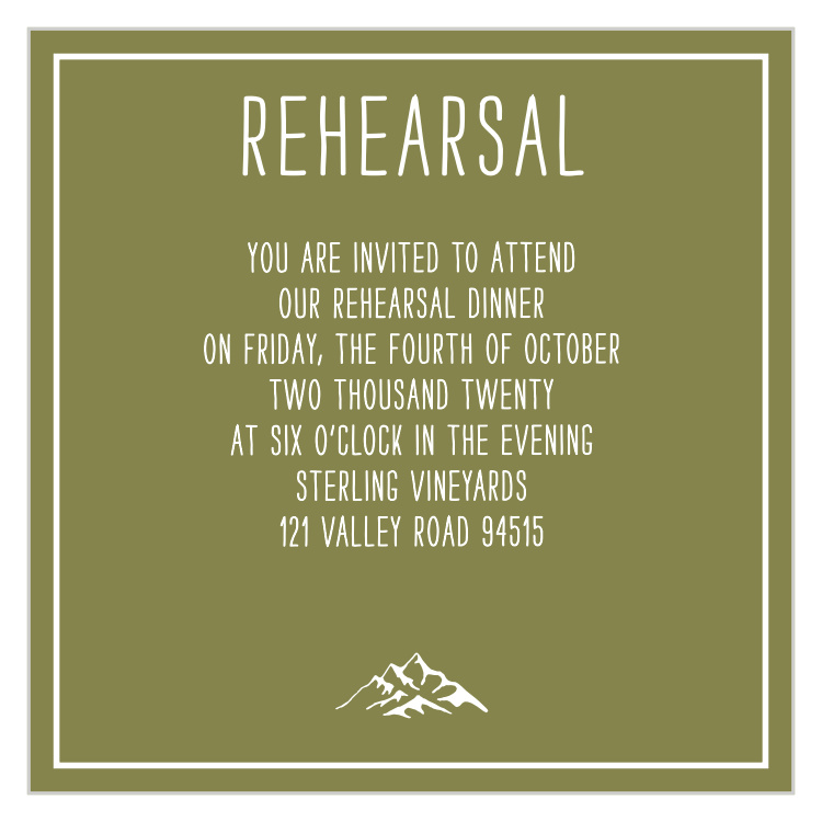 Rustic Union Rehearsal Cards