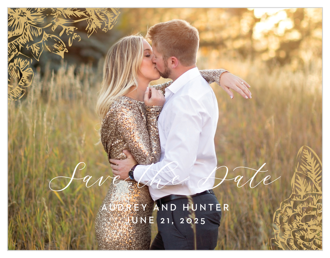 Golden Wildflowers Save the Date Cards