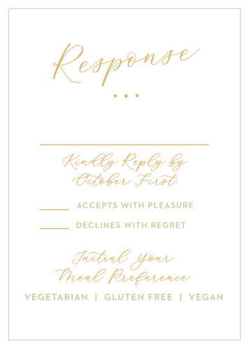 Our Golden Wildflowers Response Cards provide a simple way for you to get a headcount for your wedding. 
