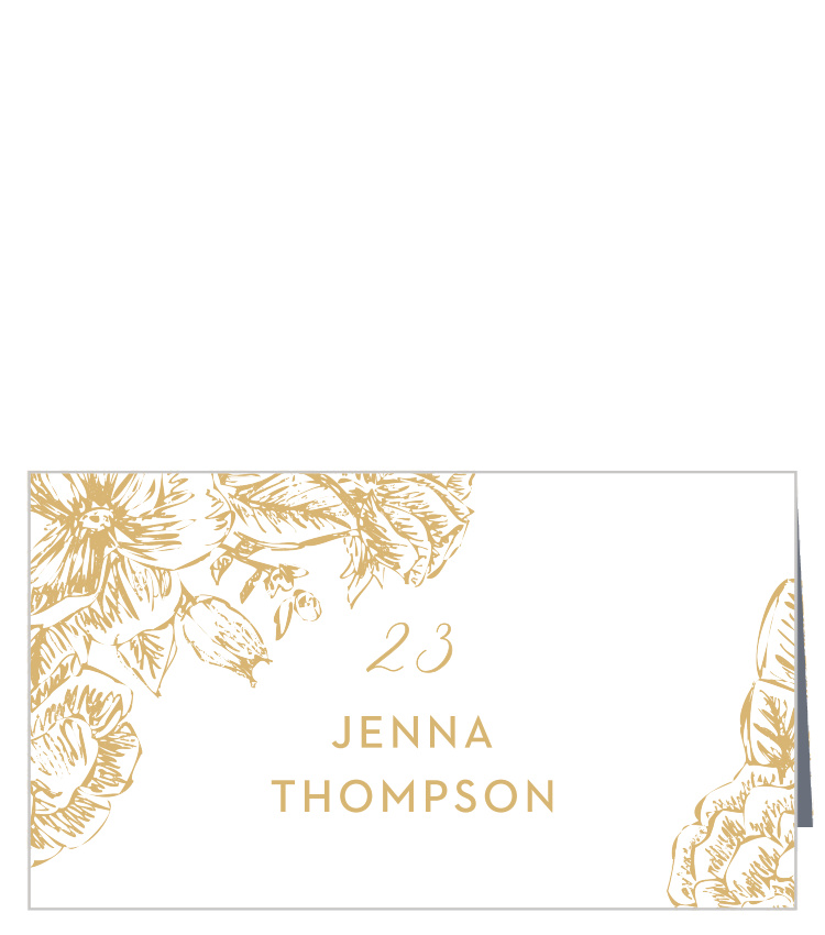 Golden Wildflowers Place Cards