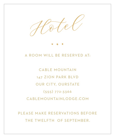 Help your out-of-town guests find a wonderful place to spend the nights surrounding your wedding with our Golden Wildflowers Accommodation Cards!