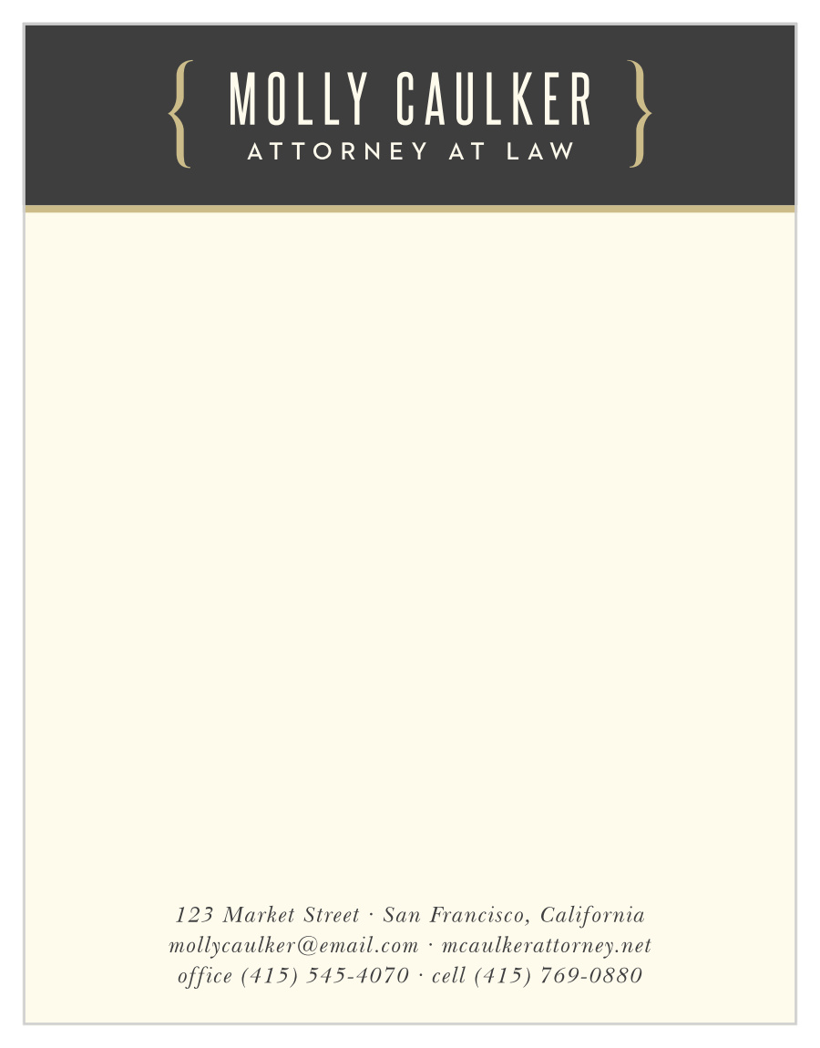Attorney Brackets Business Stationery